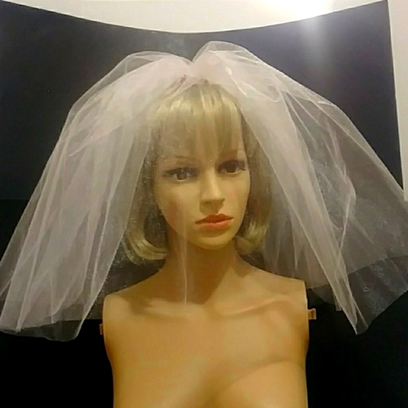 ?2-Tier Pink Bridal Blusher/Veil main image 5